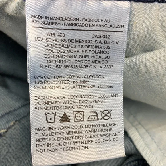 Levi Strauss Slim cuffed crop blue jeans Size 8 - Picture 15 of 16